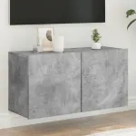 Comodă TV de perete, gri beton, 80x30x41 cm GartenMobel Dekor