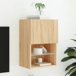 Comodă TV cu lumini LED, stejar sonoma, 40,5x30x60 cm GartenMobel Dekor