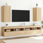 Comodă TV de perete cu LED, 2 buc. stejar sonoma, 30,5x35x70 cm GartenMobel Dekor