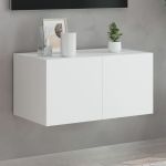Comodă TV de perete cu lumini LED, alb, 60x35x31 cm GartenMobel Dekor