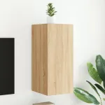 Comodă TV de perete cu lumini LED, stejar sonoma, 30,5x35x70 cm GartenMobel Dekor
