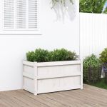 Jardinieră de grădină, alb, 90x50x50 cm, lemn masiv de pin GartenMobel Dekor