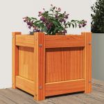Jardinieră de grădină, maro ceruit, 31x31x31 cm, lemn masiv pin GartenMobel Dekor