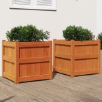 Jardiniere de grădină, 2 buc., maro ceruit, lemn masiv de pin GartenMobel Dekor