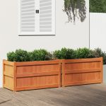 Jardiniere de grădină, 2 buc., maro ceruit, lemn masiv de pin GartenMobel Dekor