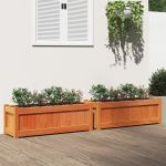 Jardiniere de grădină, 2 buc., maro ceruit, lemn masiv de pin GartenMobel Dekor