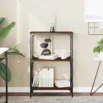 Bibliotecă 3 niveluri, stejar maro 59x35x90,5cm, lemn prelucrat GartenMobel Dekor