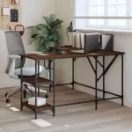 Birou, stejar maro, 139x139x75 cm, lemn prelucrat GartenMobel Dekor