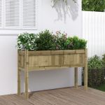 Jardinier de grădină cu picioare, 110x31x70 cm, lemn pin tratat GartenMobel Dekor