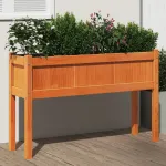 Jardinieră grădină cu picioare maro ceruit 110x31x70cm lemn pin GartenMobel Dekor