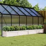 Jardiniere de grădină, 2 buc., alb, lemn masiv de pin GartenMobel Dekor