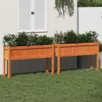 Jardiniere grădină cu picioare, 2 buc., maro ceruit, lemn pin GartenMobel Dekor