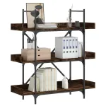 Bibliotecă 3 niveluri, stejar fumuriu, 100x33x108,5 cm, lemn GartenMobel Dekor