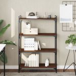 Bibliotecă 4 niveluri, stejar maro 80x30x120 cm, lemn prelucrat GartenMobel Dekor