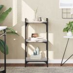Bibliotecă cu 3 niveluri gri sonoma 40x30x86 cm, lemn prelucrat GartenMobel Dekor