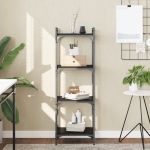 Bibliotecă cu 4 niveluri, negru, 40x30x120 cm, lemn prelucrat GartenMobel Dekor