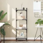 Bibliotecă cu 4 niveluri gri sonoma 40x30x120 cm lemn prelucrat GartenMobel Dekor