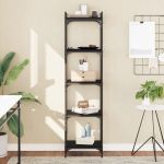 Bibliotecă cu 5 niveluri, negru, 40x30x154 cm, lemn prelucrat GartenMobel Dekor