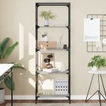 Bibliotecă cu 5 niveluri gri sonoma 59x35x171 cm lemn prelucrat GartenMobel Dekor