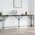 Măsuță consolă, negru, 200x29x75 cm, lemn compozit GartenMobel Dekor
