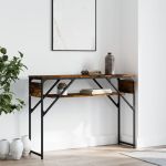 Măsuță consolă cu raft stejar afumat 105x30x75cm lemn prelucrat GartenMobel Dekor
