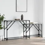 Mese console suprapuse, 2 buc, gri sonoma, lemn prelucrat GartenMobel Dekor
