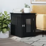 Mobilier tip ladă pentru câini negru 45x62x59 cm lemn prelucrat GartenMobel Dekor