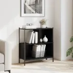 Bibliotecă, negru, 72x28x77,5 cm, lemn prelucrat GartenMobel Dekor