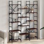 Bibliotecă, stejar maro, 127,5x28,5x172,5 cm, lemn prelucrat GartenMobel Dekor