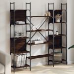 Bibliotecă, stejar maro, 155,5x24x166,5 cm, lemn prelucrat GartenMobel Dekor