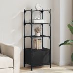 Bibliotecă cu 3 niveluri, negru, 41x30x109,5 cm, lemn prelucrat GartenMobel Dekor
