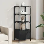 Bibliotecă cu 3 niveluri, negru, 41x30x109,5 cm, lemn prelucrat GartenMobel Dekor
