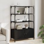 Bibliotecă cu 3 niveluri, negru, 70x30x109,5 cm lemn prelucrat GartenMobel Dekor