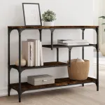 Măsuță consolă, stejar fumuriu, 100x30x75 cm, lemn prelucrat GartenMobel Dekor