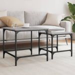 Mese suprapuse de cafea, 2 buc, sonoma gri, lemn prelucrat GartenMobel Dekor