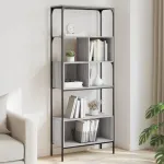 Bibliotecă cu 5 niveluri gri sonoma 76x33x188,5cm lemn compozit GartenMobel Dekor