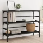 Măsuță consolă, negru, 100x32x75 cm, lemn compozit GartenMobel Dekor