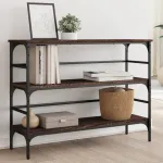 Măsuță consolă, stejar maro, 100x32x75 cm, lemn prelucrat GartenMobel Dekor