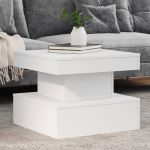 Măsuță de cafea cu lumini LED, alb, 50x50x40 cm GartenMobel Dekor