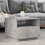 Măsuță de cafea cu lumini LED, gri beton, 50x49x40 cm GartenMobel Dekor