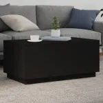 Măsuță de cafea cu lumini LED, negru, 90x50x40 cm GartenMobel Dekor