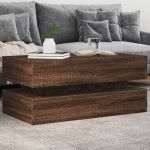 Măsuță de cafea cu lumini LED, stejar maro, 90x50x40 cm GartenMobel Dekor