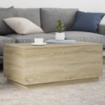 Măsuță de cafea cu lumini LED, stejar sonoma, 90x50x40 cm GartenMobel Dekor