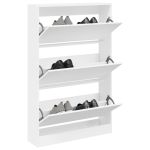 Pantofar, alb, 80x21x125,5 cm, lemn compozit GartenMobel Dekor