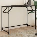 Birou negru 100x45x76cm lemn compozit/oțel vopsit electrostatic GartenMobel Dekor