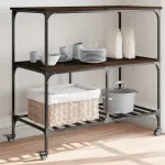 Cărucior de bucătărie, stejar maro 100x50x95 cm lemn prelucrat GartenMobel Dekor