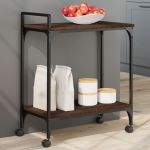 Cărucior de bucătărie, stejar maro60,5x31x72,5cm lemn prelucrat GartenMobel Dekor