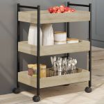 Cărucior de bucătărie stejar sonoma 50x30x70 cm lemn prelucrat GartenMobel Dekor