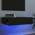 Comodă TV cu lumini LED, negru, 60x35x15,5 cm GartenMobel Dekor