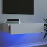 Dulap TV cu lumini LED, alb, 60x35x15,5 cm GartenMobel Dekor